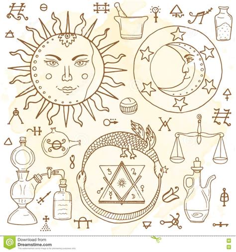 Alchemy Signs and Symbols Vector Illustration