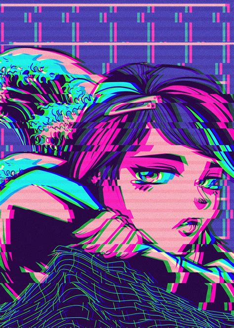 Sad Anime Girl Vaporwave Poster By AestheticAlex Displate