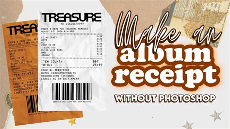 How To Make An Album Receipt Without Photoshop Android Ios Youtube