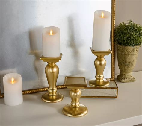 Set Of 3 Flippable Pedestal Candle Holders By Valerie QVC