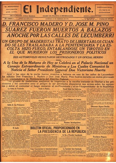 Agnrecuerda El Aniversario De La Muerte De Francisco I Madero Y José María Pino Suárez