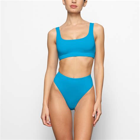 SKIMS Swim Tank Bikini Top Turquoise Editorialist