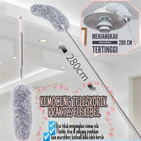 Jual KEMOCENG TELESKOPIK PEMBERSIH PLAFON TINGGI BULU MICROFIBER GAGANG