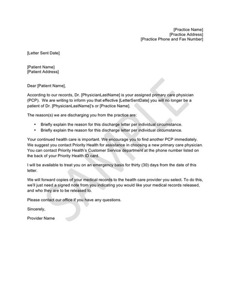 Sample Therapy Discharge Letter