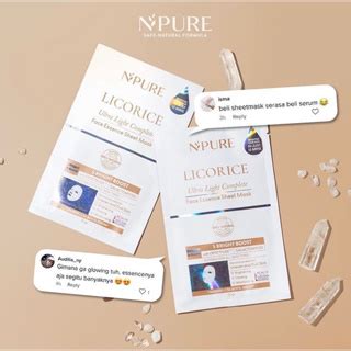 Jual Npure Sheet Mask Licorice Ultra Light Complete Brightening