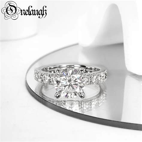 Onelaugh Real Mm Ct D Color Moissanite Engagement Rings For Women