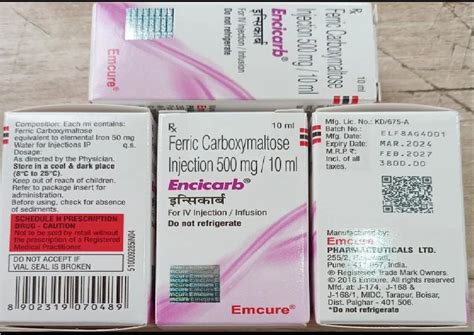 encicarb  mg injection ferric carboxymaltose  rs vial ferric