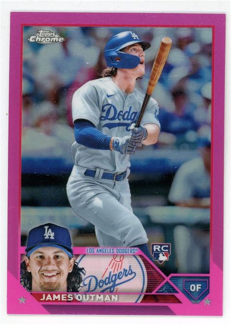 Topps Chrome James Outman Pink Refractor Rookie Rc Dodgers Ebay