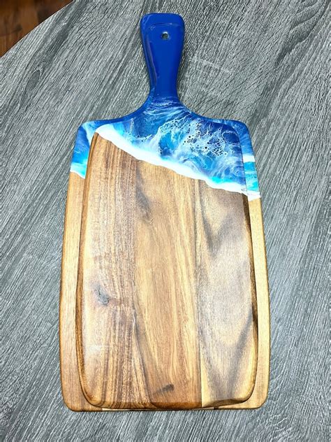 Ocean Waves Cheese And Charcuterie Board Acacia Cutting Etsy