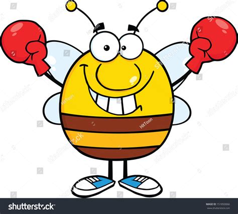 Pudgy Bee Cartoon Mascot Character Wearing Stock Vector (Royalty Free ...