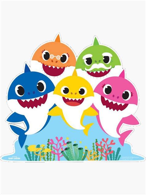 "Baby Shark family in sea " Sticker for Sale by Akshay777 | Redbubble