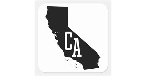 California State Map CA Abbreviation Stickers | Zazzle.com