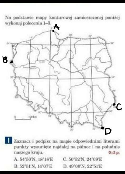 Na Podstawie Mapy Konturowej Zaznacz Poprawne Zdania Od 1 Do 3 Brainly Pl