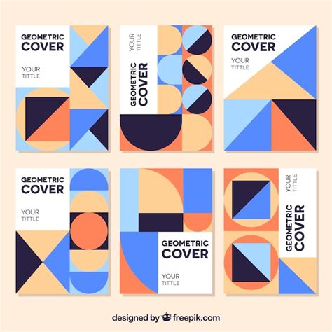 Free Vector Covers Collection With Geometric Shapes