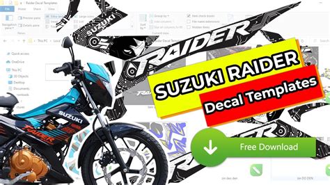 Suzuki Raider Decal Templates Vector Files Free Youtube