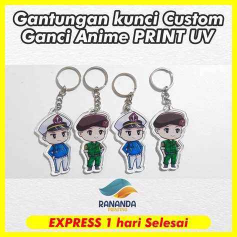 Jual Custom Gantungan Kunci Akrilik BISA PAKAI FOTO ATAU KARAKTER ANIME