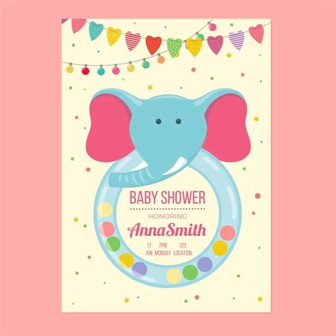 Invitaci N De Plantilla De Baby Shower Para Dise O De Ni A Vector Gratis