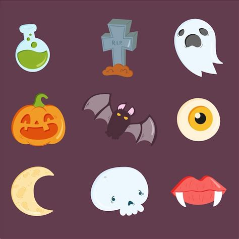 Free Vector Hand Drawn Halloween Element Collection