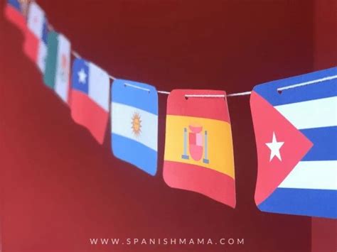 Spanish Speaking Countries Flags and Free Printable Banner