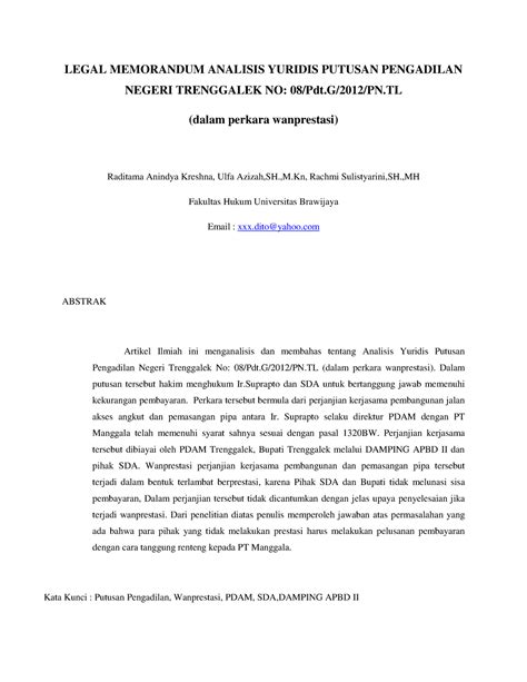 899 Article Text 1097 1 10 2015 0304 LEGAL MEMORANDUM ANALISIS