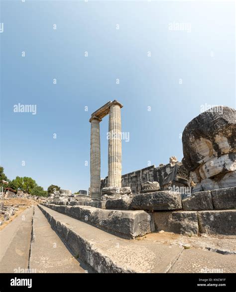 Exterior High Resolution Panoramic View Apollo Temple At Didyma In