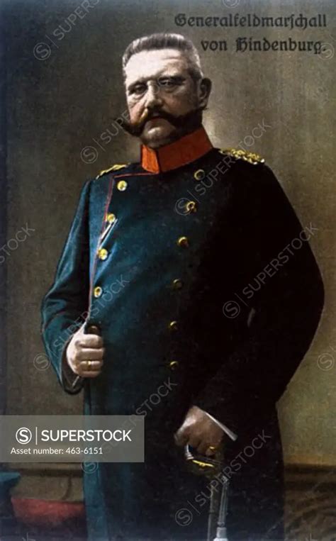 German Field Marshal Paul Von Hindenburg Colored Photo