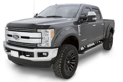 2017 F250 And F350 Bushwacker Pocket Style Fender Flares 4 Pc Oxford