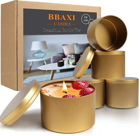 Bbaxi 8 Oz Candle Tins 24 Pcs，empty Candle Jars For Making Candles，diy Candle