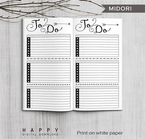 Printable to Do List Bullet Journal Midori to Do List - Etsy