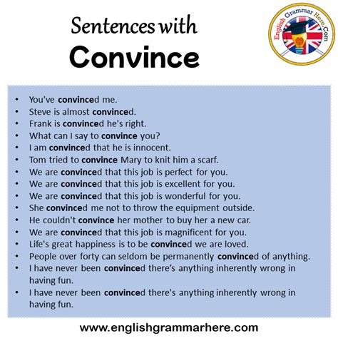 Sentences with Convince, Convince in a Sentence in English, Sentences ...