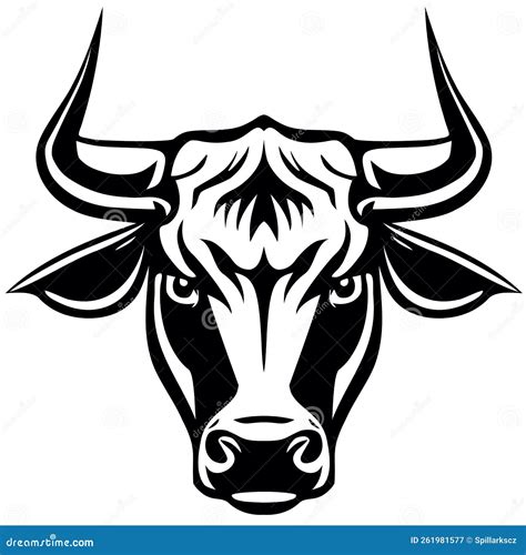 Bull Logo in Black and White Stock Vector - Illustration of stylised ...