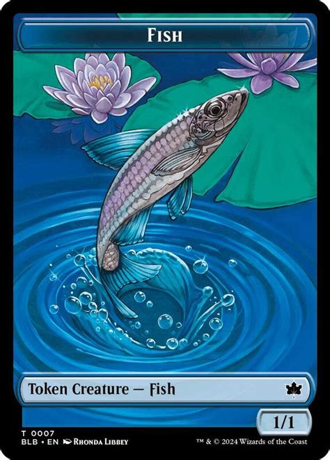 Fish Warren Warleader Double Sided Token Bloomburrow Magic The