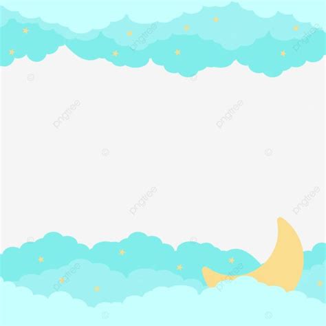 Moon Stars Clouds Vector Hd Images Blue Cloud Vector Frame With Moon