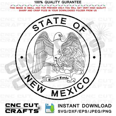 New Mexico State Seal Svg Vector Logo Clean Line Art Cnc - Etsy