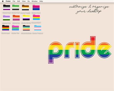 Lgbtq Gifts Pride Desktop Folder Icons For Mac Gay Pride Etsy