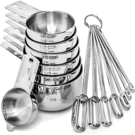 Hudson Essentials Measuring Cups and Spoons Set - Stainless Steel