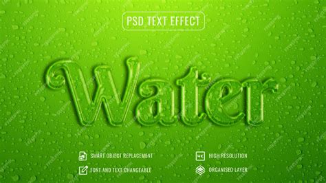 Premium Psd Water Drop Text Effect Mockup Template