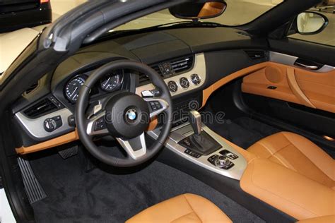 BMW Z4 Roadster: Black Interior with Leather Seats and Brushed Steel Finish Editorial ...