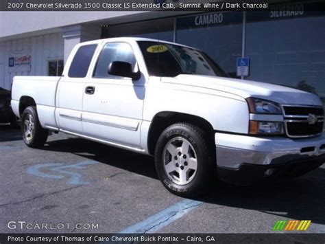 Summit White 2007 Chevrolet Silverado 1500 Classic Ls Extended Cab Dark Charcoal Interior