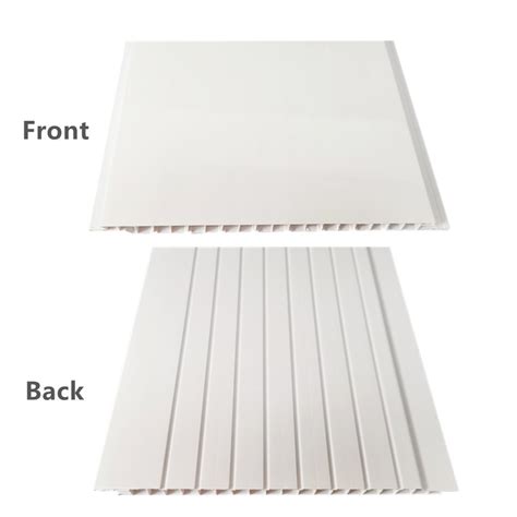 20cm Plain Glossy White PVC Plastic Ceiling Wall Sheet Interlocking