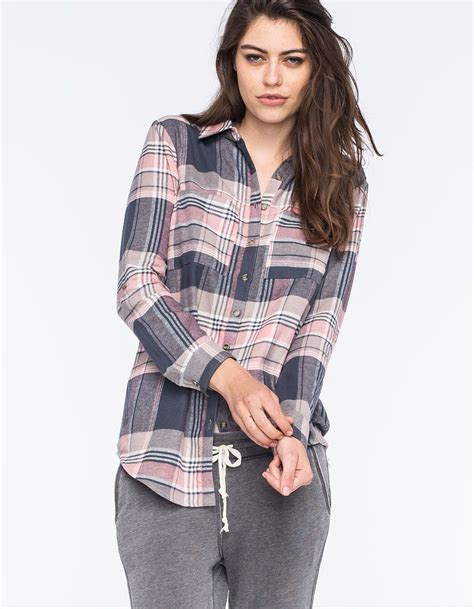 Full Tilt Multi Womens Extreme Fit Flannel Shirt Fall 2015 Flannel