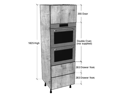 600mm Double Oven Housing Unit With 2 Drawers Low