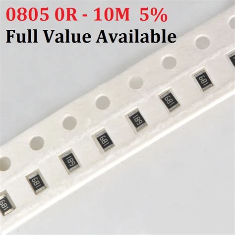 200pcs SMD Chip Resistor 0805 5 0R 10M 10K Ohm 10R 100R 220R 330R 470