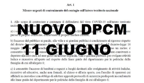 Fase Nuovo Dpcm Giugno Il Testo Integrale Peoplexpress It