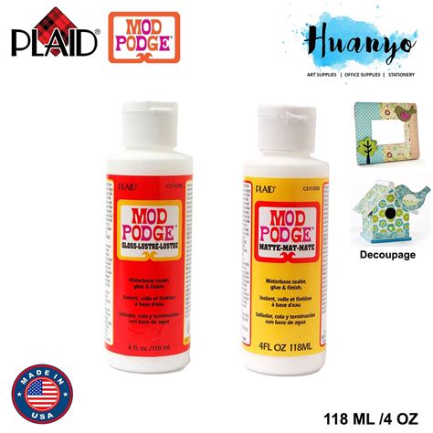 Plaid Mod Podge Non Toxic Waterbase Sealer Decoupage Glue Finish