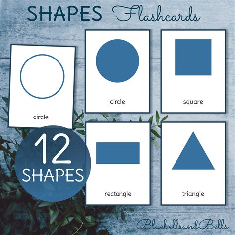 Toys And Games Montessori Printable Shapes Flash Cards Preschool Matching