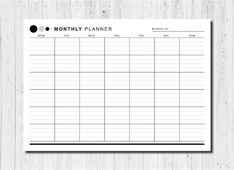 Planner Mensile Da Stampare