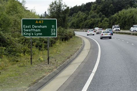 Westbound A47 Costessey © David Dixon Cc By Sa20 Geograph Britain