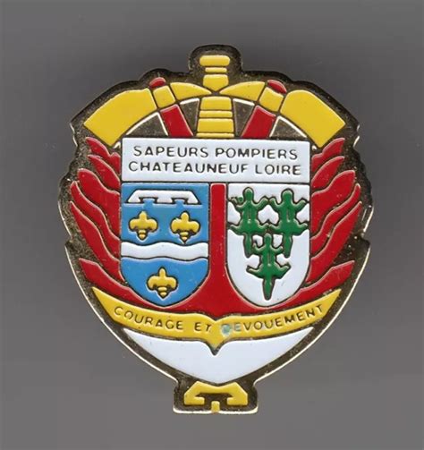 RARE PINS PIN S Pompier Fire Caserne Blason Arm Chateauneuf Sur