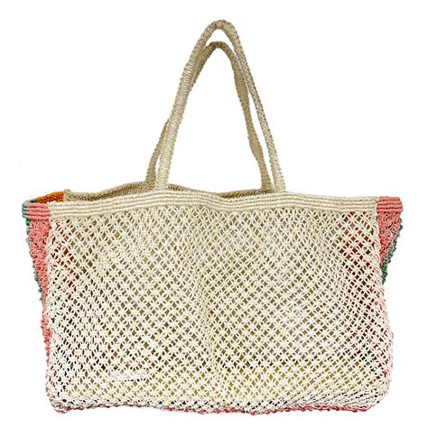 Ibiza Bag Oversize Jute Beach Bag With Color Accents Side Accents